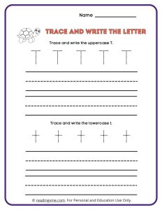 Tracing and Writing the Letter T