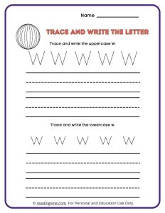 Tracing and Writing the Letter W