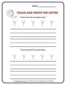 Tracing and Writing the Letter Y