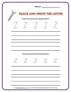 Tracing and Writing the Letter Z