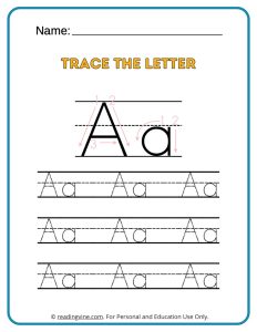 Letter A Preschool Tracing Worksheet