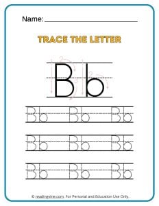 Trace the Letter Uppercase and Lowercase Letter B