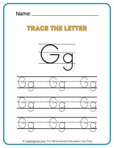 Tracing the Alphabet -Letter G