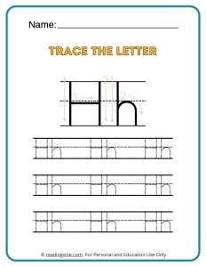 Tracing the Alphabet Letter H