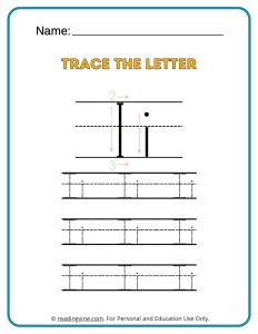 Tracing the Alphabet Letter I