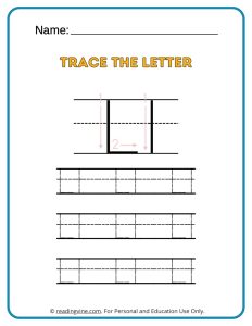 Tracing the Alphabet Letter L