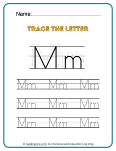 Tracing the Alphabet Letter M