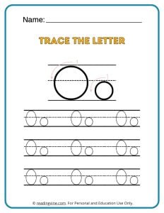 Tracing the Alphabet Letter O