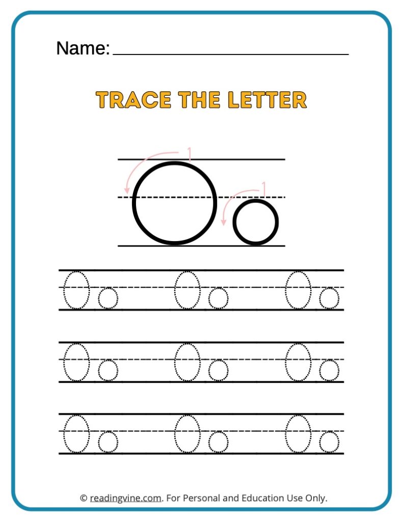 Tracing the Alphabet Letter O Activity-image - ReadingVine