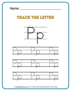 Tracing the Alphabet Letter P