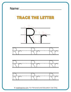 Tracing the Alphabet Letter R