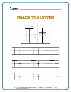 Tracing the Alphabet Letter T