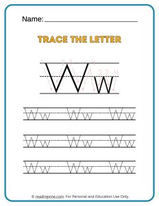 Tracing the Alphabet Letter W