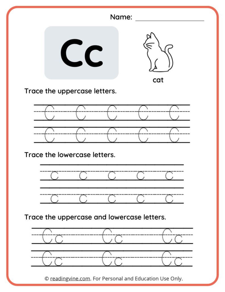 Letter C Tracing Worksheet