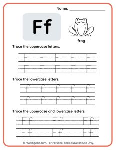 Uppercase and Lowercase Letter F Tracing