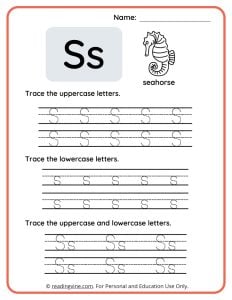 Uppercase and Lowercase Tracing Activity