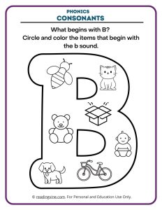 Consonants Coloring Page Activity