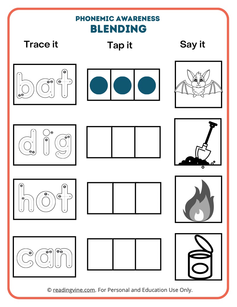 Phonemic Awareness Worksheets ReadingVine