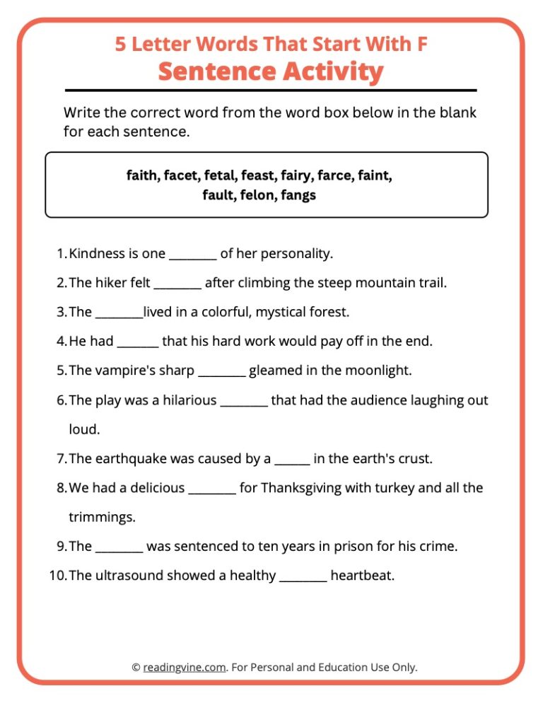 5 letter words with f and g in them