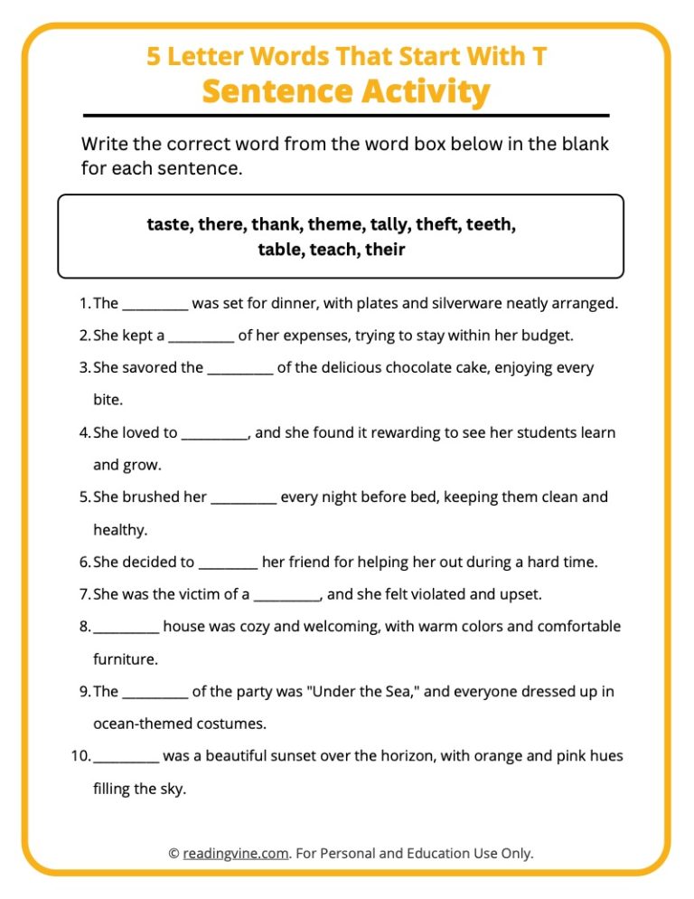 5 letter words with a t in any position