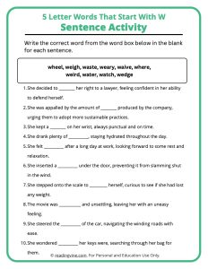 5 Letter W Words