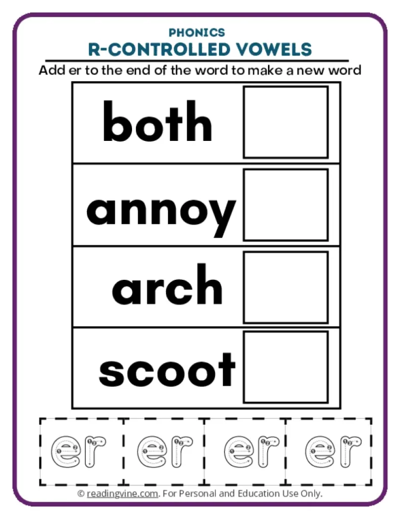 Activity 5: Both, Annoy, Arch, Scoot