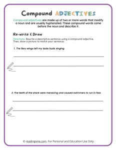 Compound Adjectives Writing Activity