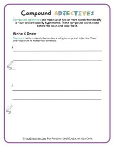 Drawing and Writing Activity with Compound Adjectives
