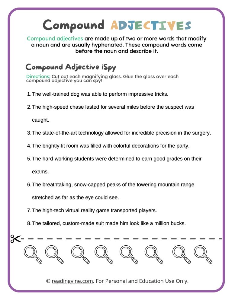 Grammar worksheets free printable activities from readingvine