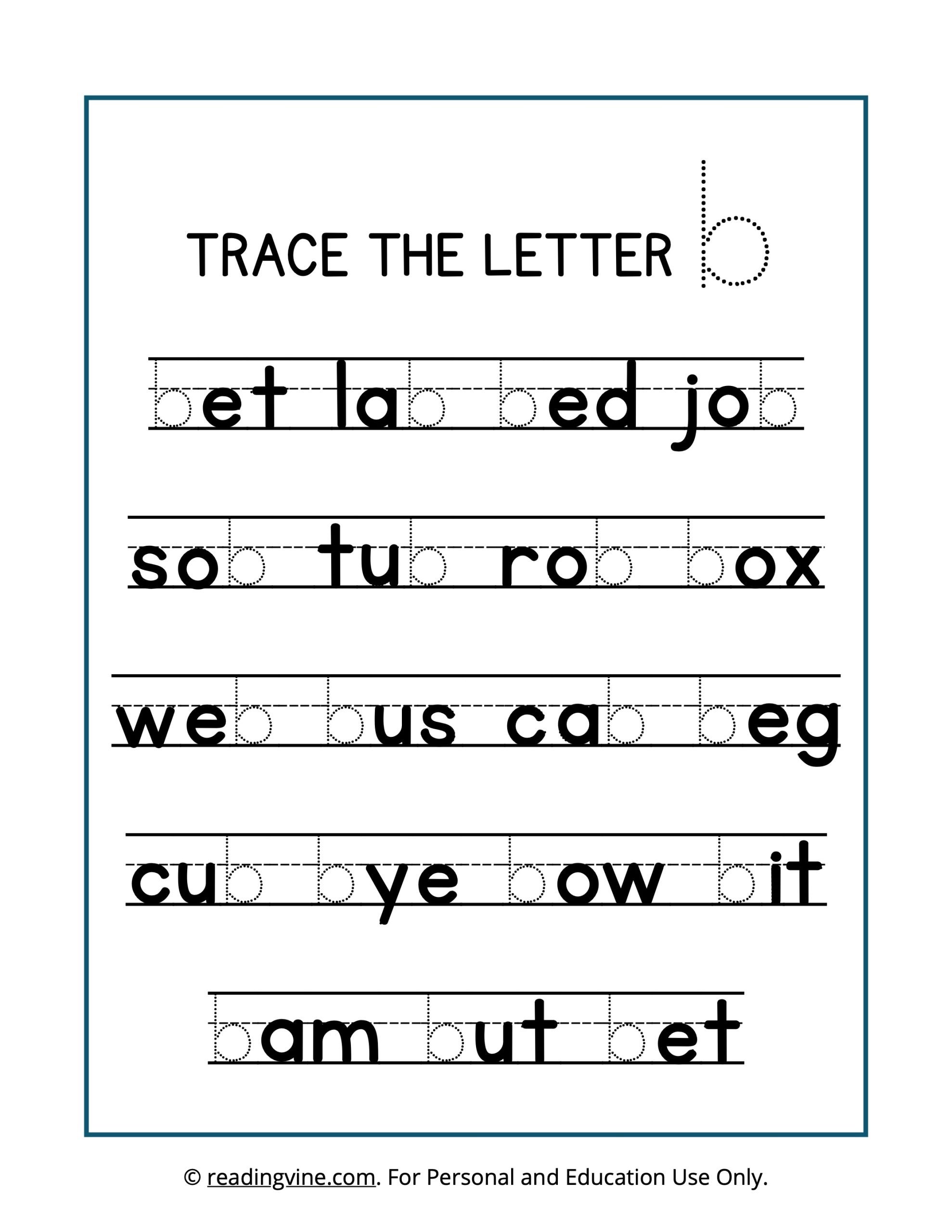 Trace the Letter B Worksheet