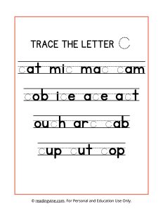 Trace the Letter C Worksheet
