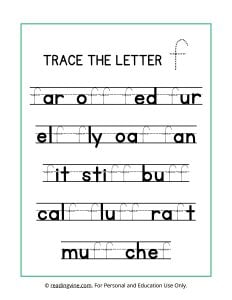 Trace the Letter F Worksheet