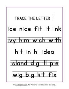 Trace the Letter I Worksheet