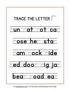 Trace the Letter R Worksheet