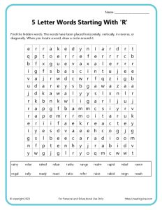5 letter words starting with P word search