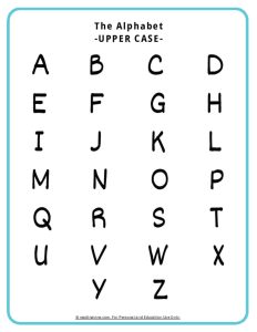 Black & White Uppercase Alphabet Chart