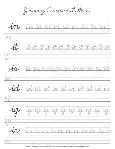 Cursive Letter I - Letter Joining Practice PDF
