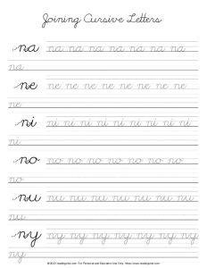 Cursive Letter N - Letter Joins