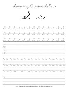 Cursive Letter S Practice Worksheet