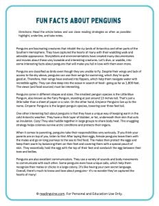 All about penguins activity packet image for upper grades