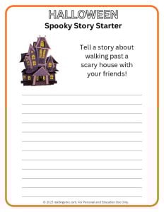 Halloween Spooky Story Starter PDF Activity