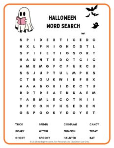 Halloween Word Search