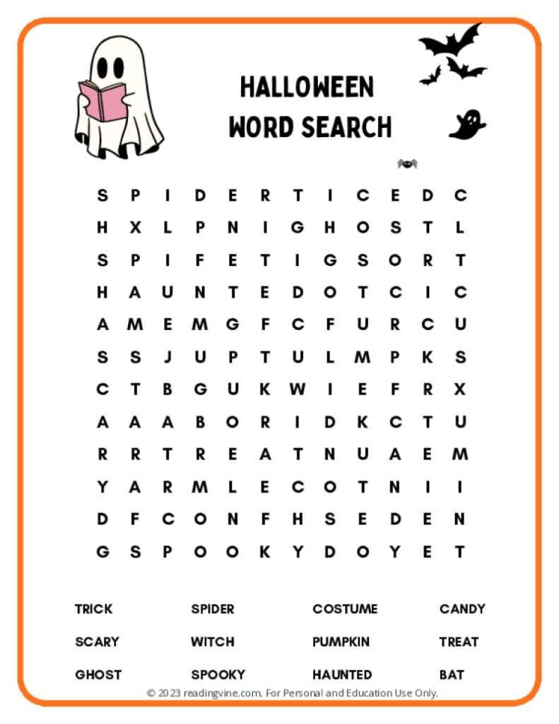Halloween Word Search Activity 2