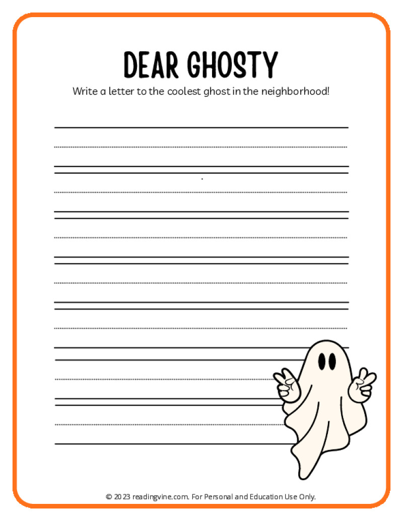 Halloween Activity - Write a Letter to Ghosty