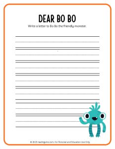 Write a Letter to Bo Bo - Halloween Activity