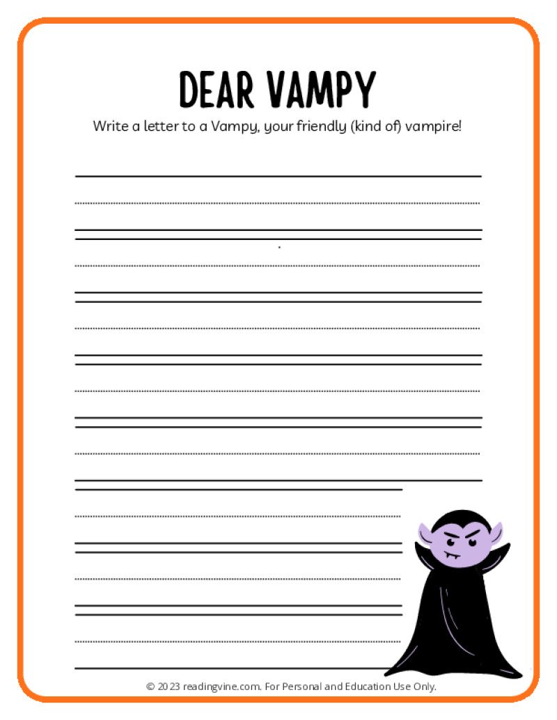 Write a Letter to Vampy - Halloween Activity