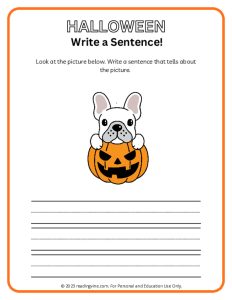 Halloween Write a Sentence Activity PDF