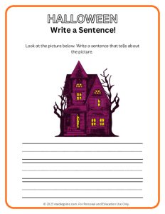 Halloween -Write a Sentence Activity PDF