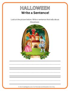 Halloween Sentence Writing Activity PDF