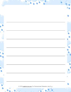 April Theme #1 Wide Ruled Lined Paper
